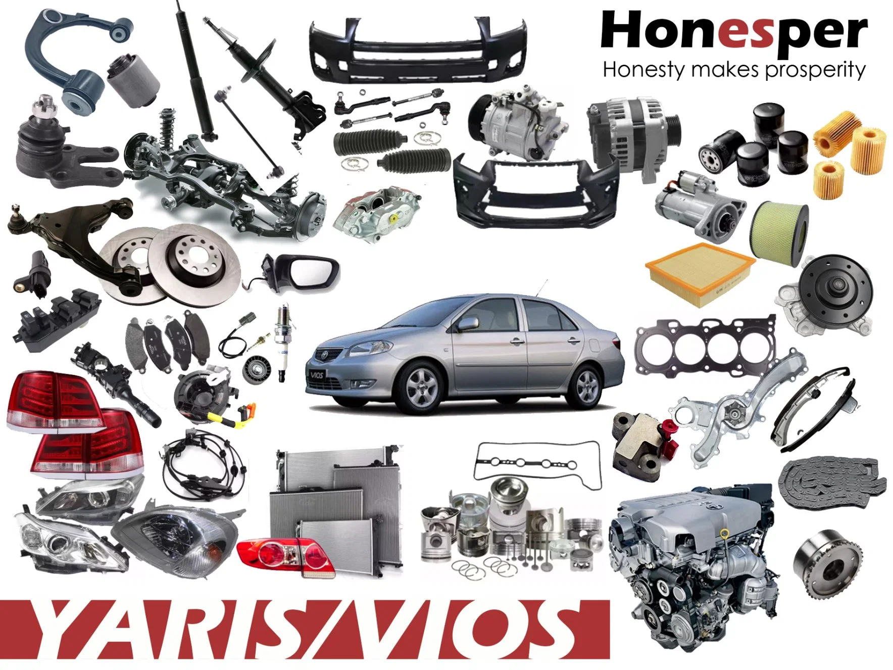 Großhandel Auto Ersatzteile Suspension Teile Motor Teile Körper Kits Autozubehör für Toyota Yaris/Vios Axp4#