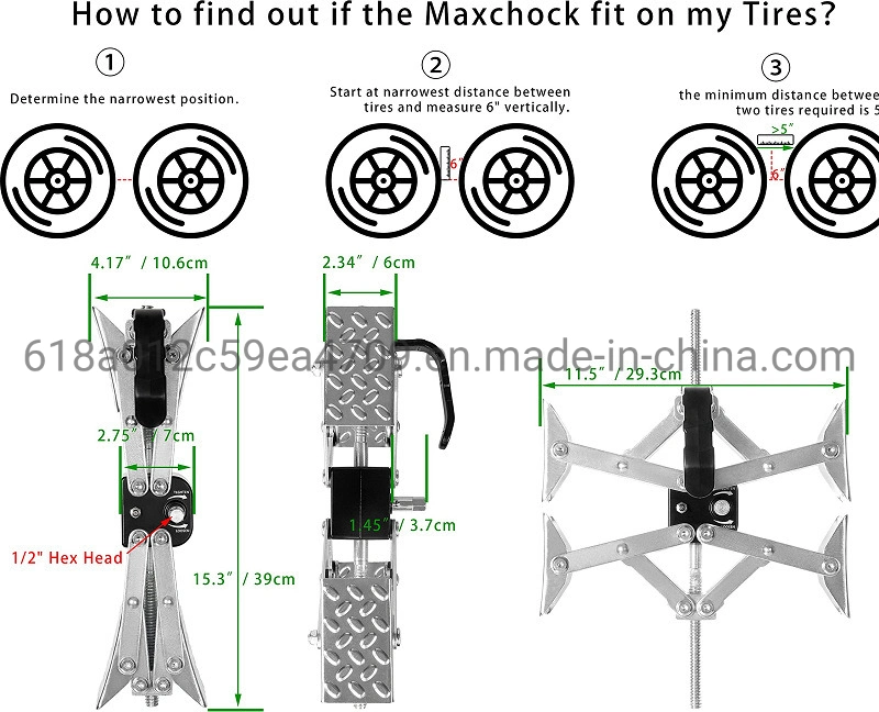 X Shaped Chock Wheel Stabilizer for RV, Dual Axel Travel Trailer Camper Tire Chock Stabilizer