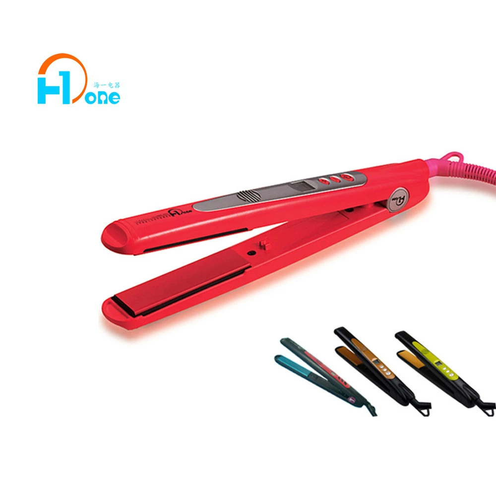 Dual Voltage Digital Flat Iron Titanium Plated Hair Straightener with LCD Display