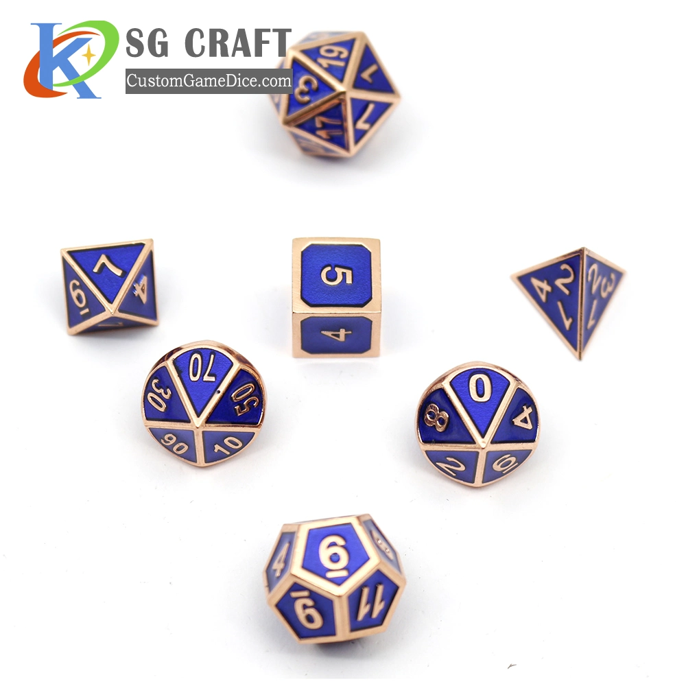 Hot Selling Metal Dice Set for Dnd Game 7PCS Enamel Metal Dice