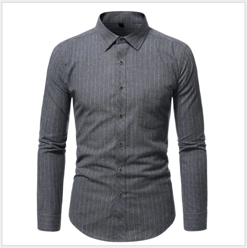 OEM Men's Formal Shirts Plus Size Striped Business Shirts Wholesale in Stock