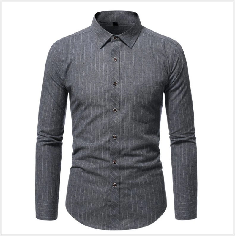 OEM Men's Formal Shirts Plus Size Striped Business Shirts Wholesale/Supplier in Stock