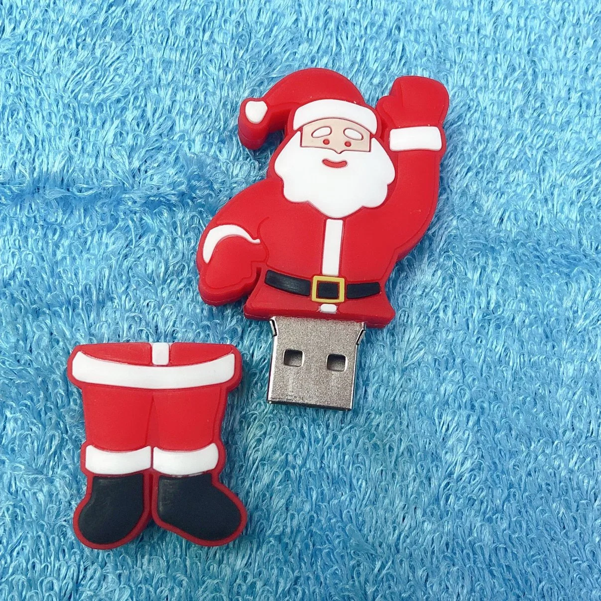 Santa Claus PVC U disco de Navidad USB Flash Stick