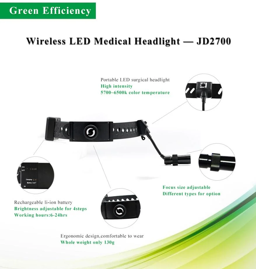 Portable LED Headlight for Surgical Dental with Rechargeable Battery Jd2700