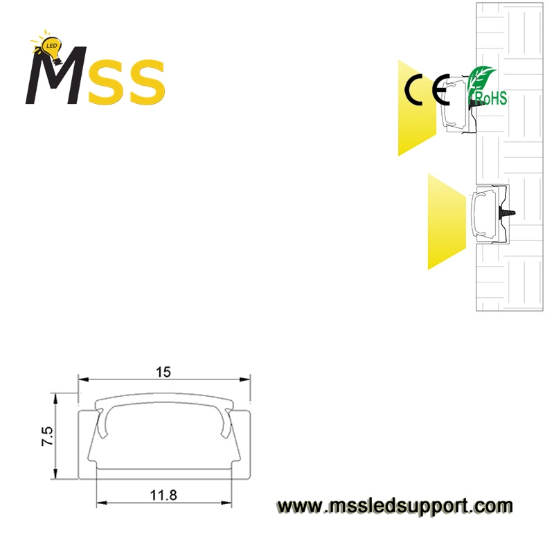 1506 Renovation Works Custom Black Anodized Aluminum Tubing Aluminum Profile Extrusion for LED Linear Light