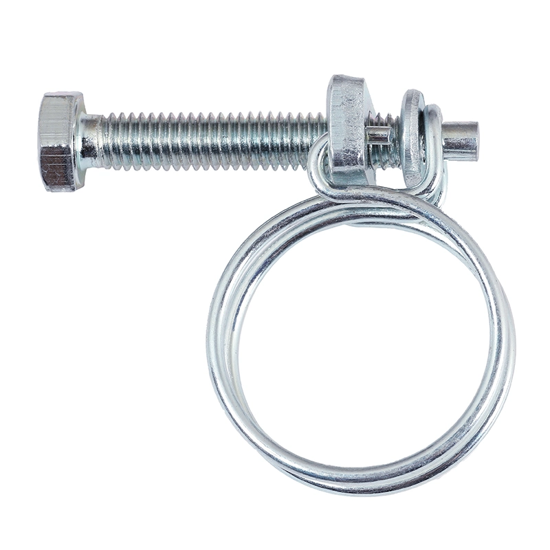 Double Wire Hose Clamp Pipe Clip Screw Bolt Tight Fitting Classic Type