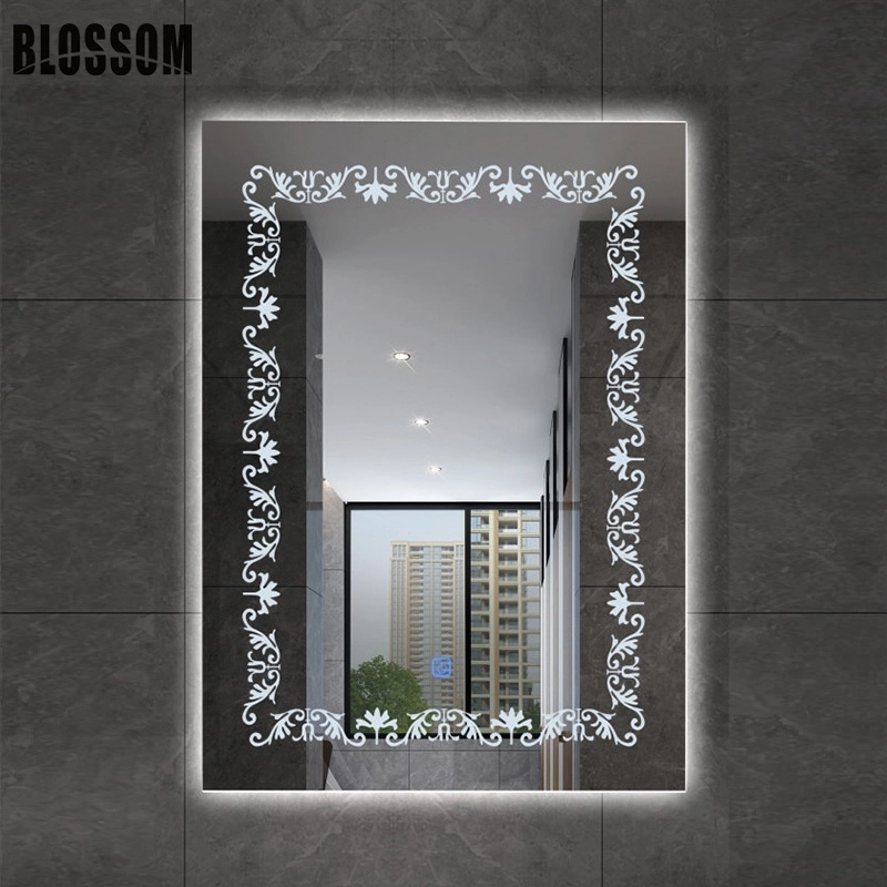 Banheiro vaidade espelho iluminado montado na parede decorativa com luzes LED