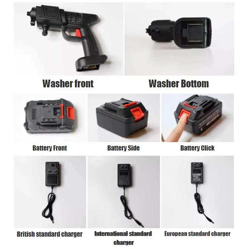 Automatic Car Wash Guns Machine Car High Pressure Washer Rechargeable Durable Lithium Battery Wireless High Pressure Cleaning Machine