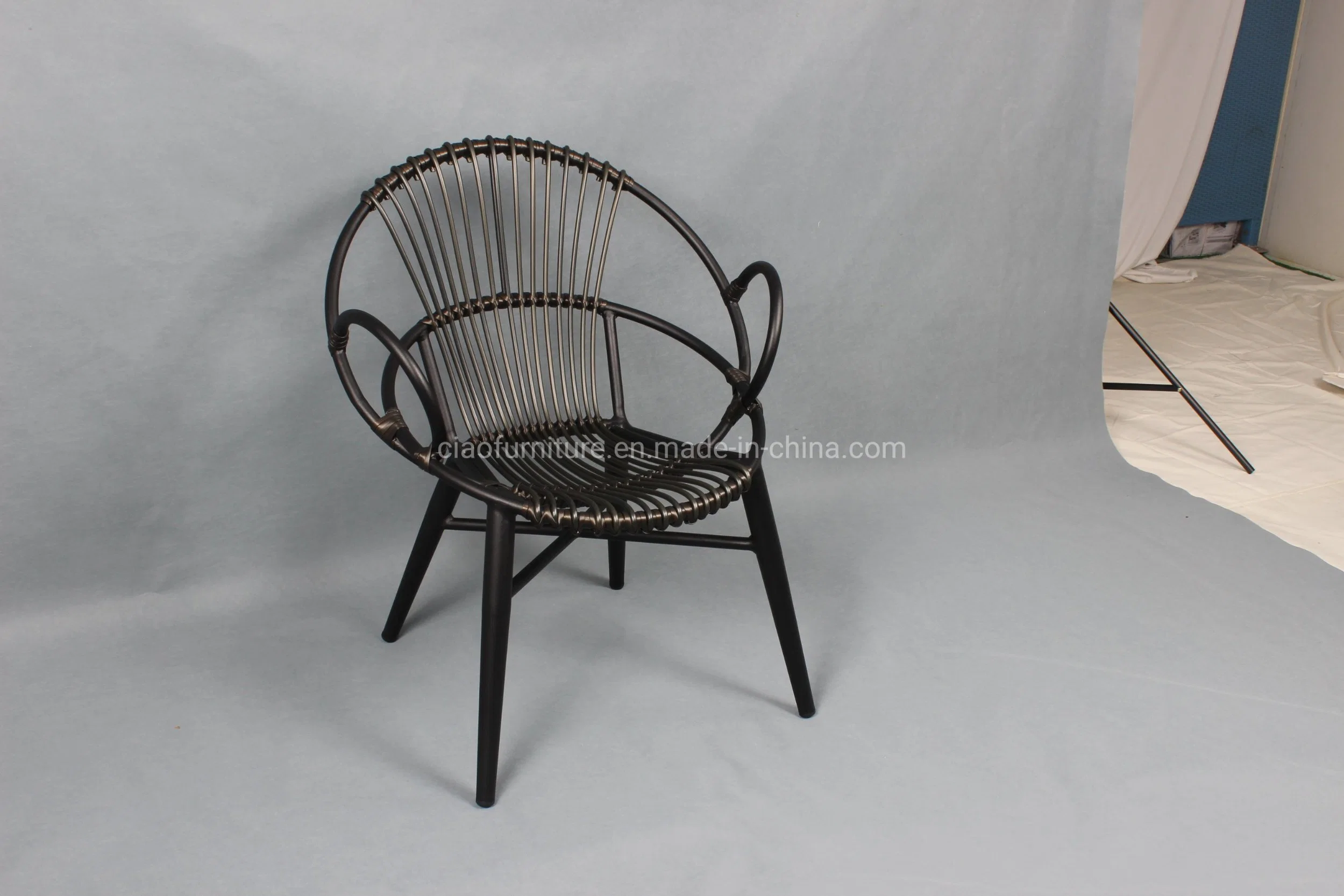 Stackable Leisure Garden Rattan Bistro Dining Arm Chair Outdoor Furniture