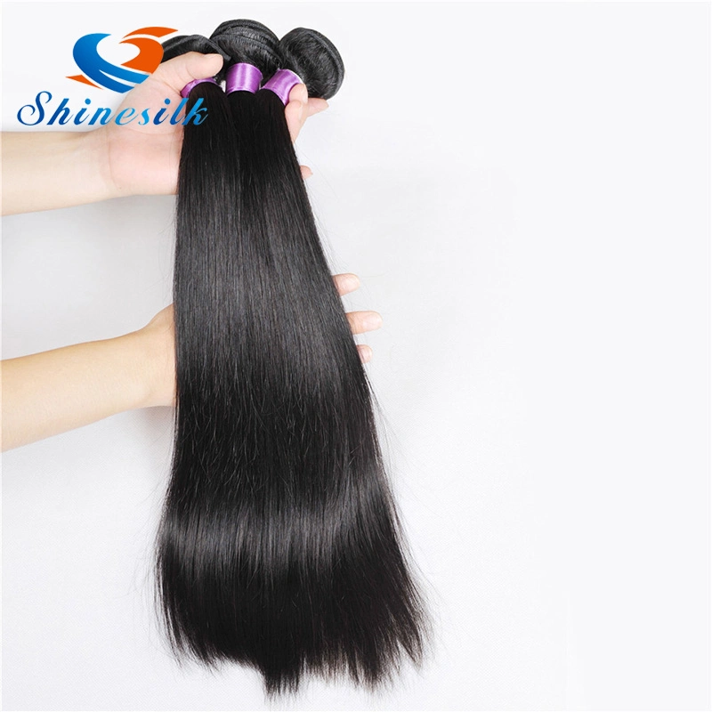 Natural Black Silk Straight 100% Peruvian Human Hair Weft