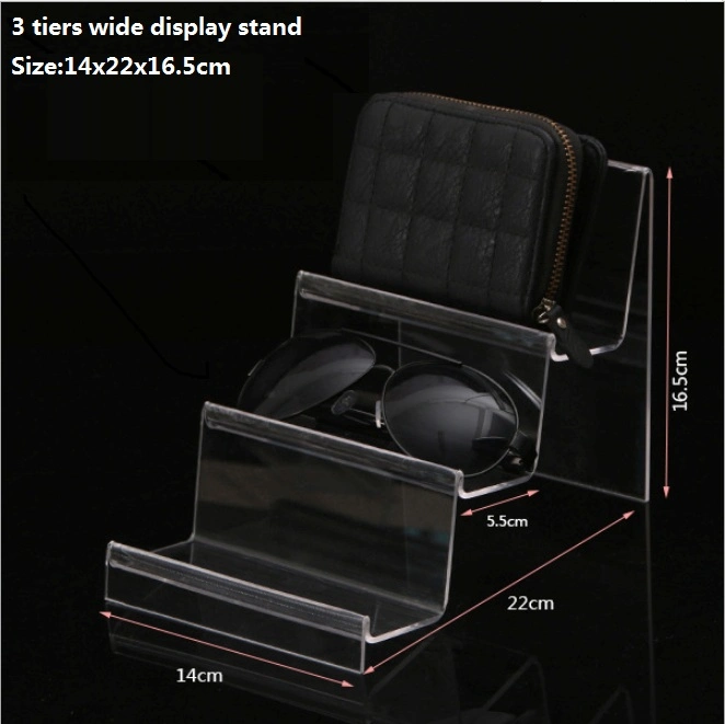 Custom Sizes Multi-Tiers Step Acrylic Display Rack for Wallet Sunglass