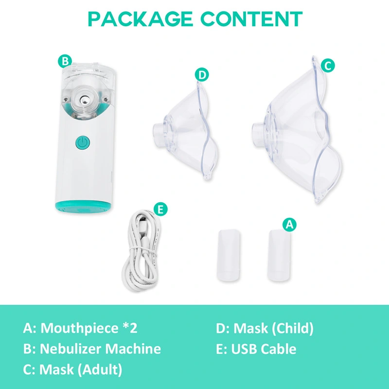 Mini Mesh Nebulizer Hand Free Portable Nebulizer Machine with Removable Battery