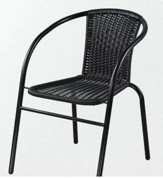 Cadeira criativa de estrutura metálica para jardim, cadeira de ratã para exterior
