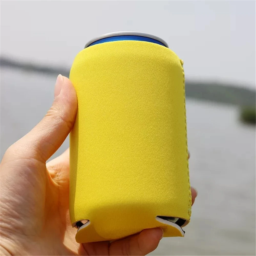 Custom 330ml Promotional Neoprene Foam Cheap Blank Plain Solid Color Folding Can Cooler Sleeve Stubby Holder Beer Coozies Coozy