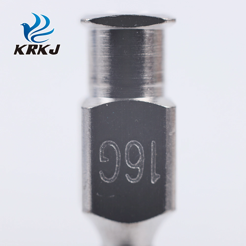 Kd404 Veterinary Reusable Farm Animals Long Brass Hub Metal Hypodermic Injection Needle for Syringe