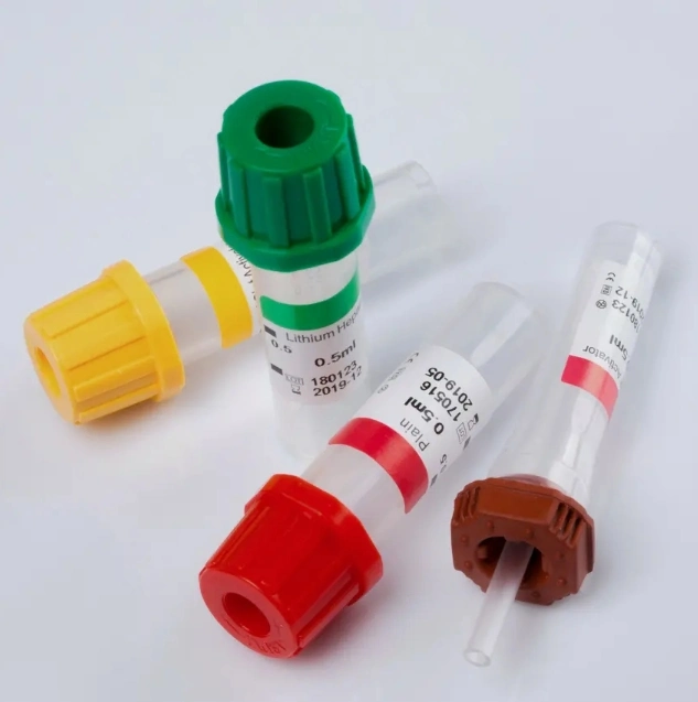 Micro Blood Collection Tube Microtainer Tube with Red Yellow Green Purple Top 0.25ml/0.5ml