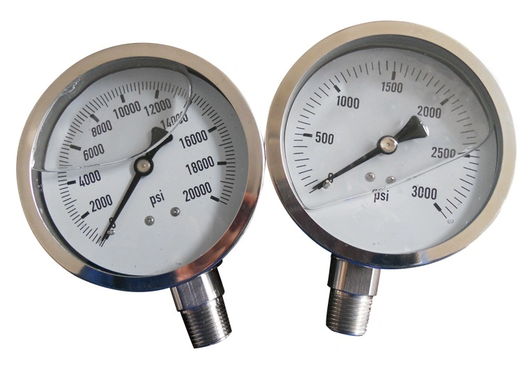 2, 3, 4 Inch Dial Liquid Filled 304 316 Stainless Steel Ammonia Pressure Gauge