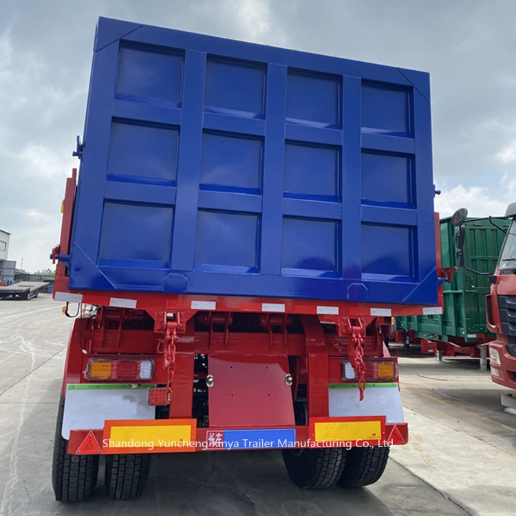 3 Axles Tri-Axles 40t 60t 80t Dump Trailer Rectangle Shape Hydraulic Oil Cylinder Tipper Trailer Semi Dump Trailer