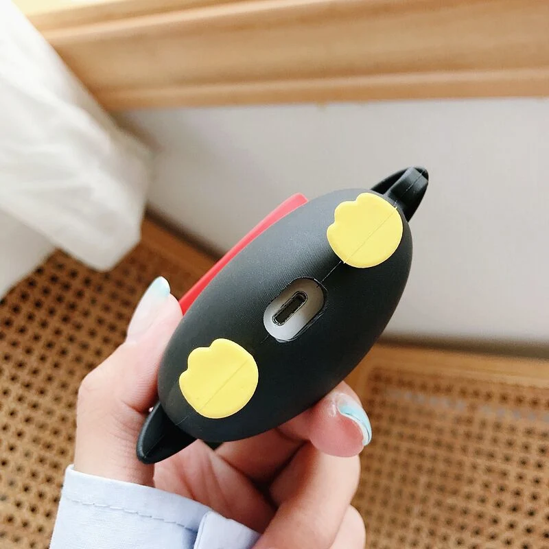 3D Cartoon adorable Pingüino Auricular de protección de silicona Caso Airpods PRO