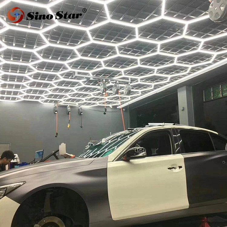 The Factory Sell Car Showroom Decoration Professional Car Care Car Inspection Hexagonal Light Popular in Europe