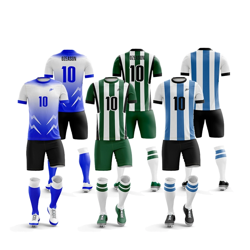 Comercio al por mayor Camiseta de fútbol de rayas clásico retro Unisex Camiseta de fútbol