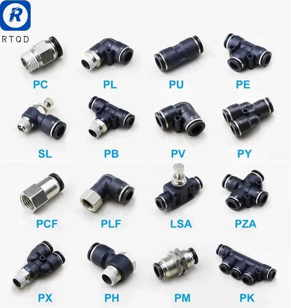 Wenzhou Großhandel qualitativ hochwertige und preiswertiges pneumatisches Zubehör Pneumatic One-Touch-Steckverbinder aus Kunststoff, Serie P, Einsteckverbinder Pg10-8