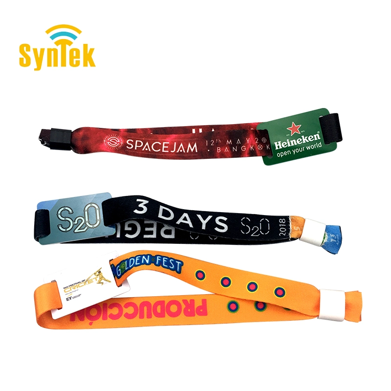 2017 Fabric Festival Woven Wristband with Bead Closure