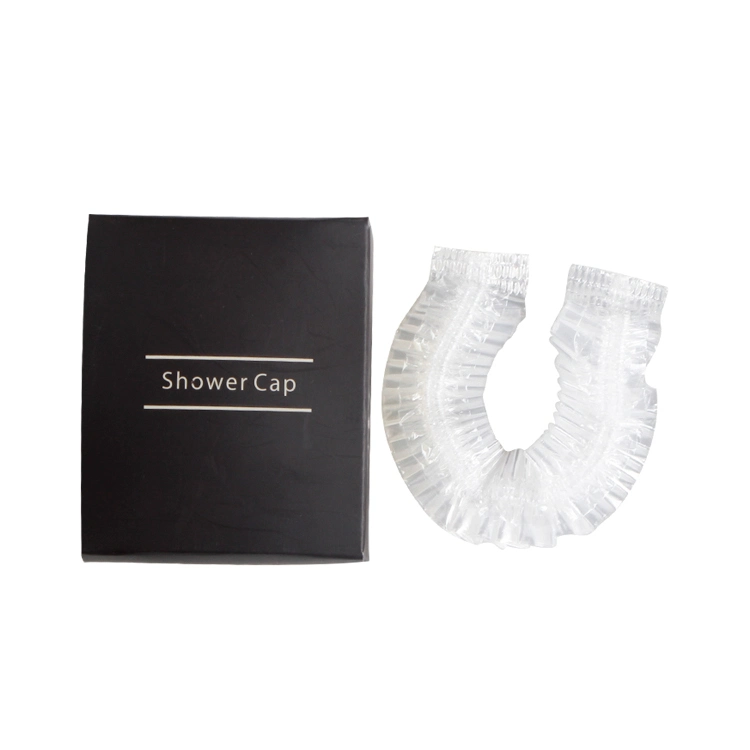 Disposable Plastic Shower Cap Transparent PE Bath Cap Hotel Shower Cap