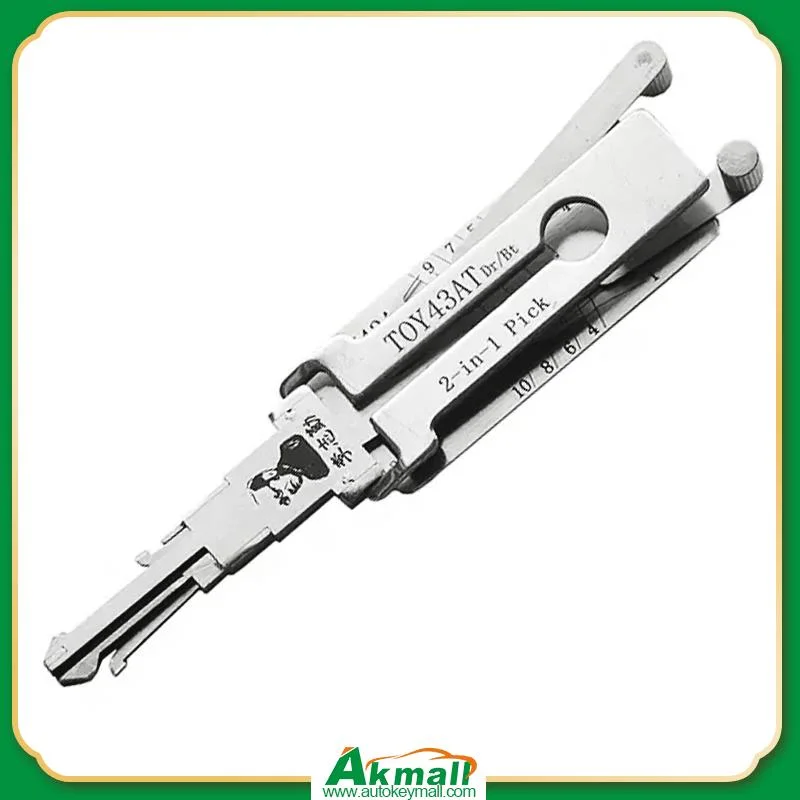 Lishi Tool Toy43at (10-CUT) 2 in 1 Lock Pick and Decoder for Toyota