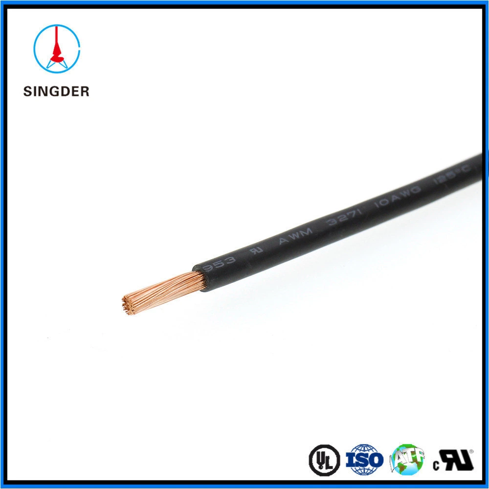 Caucho de silicona de núcleo único Conductor de cobre de la construcción de alambre con revestimiento de PVC