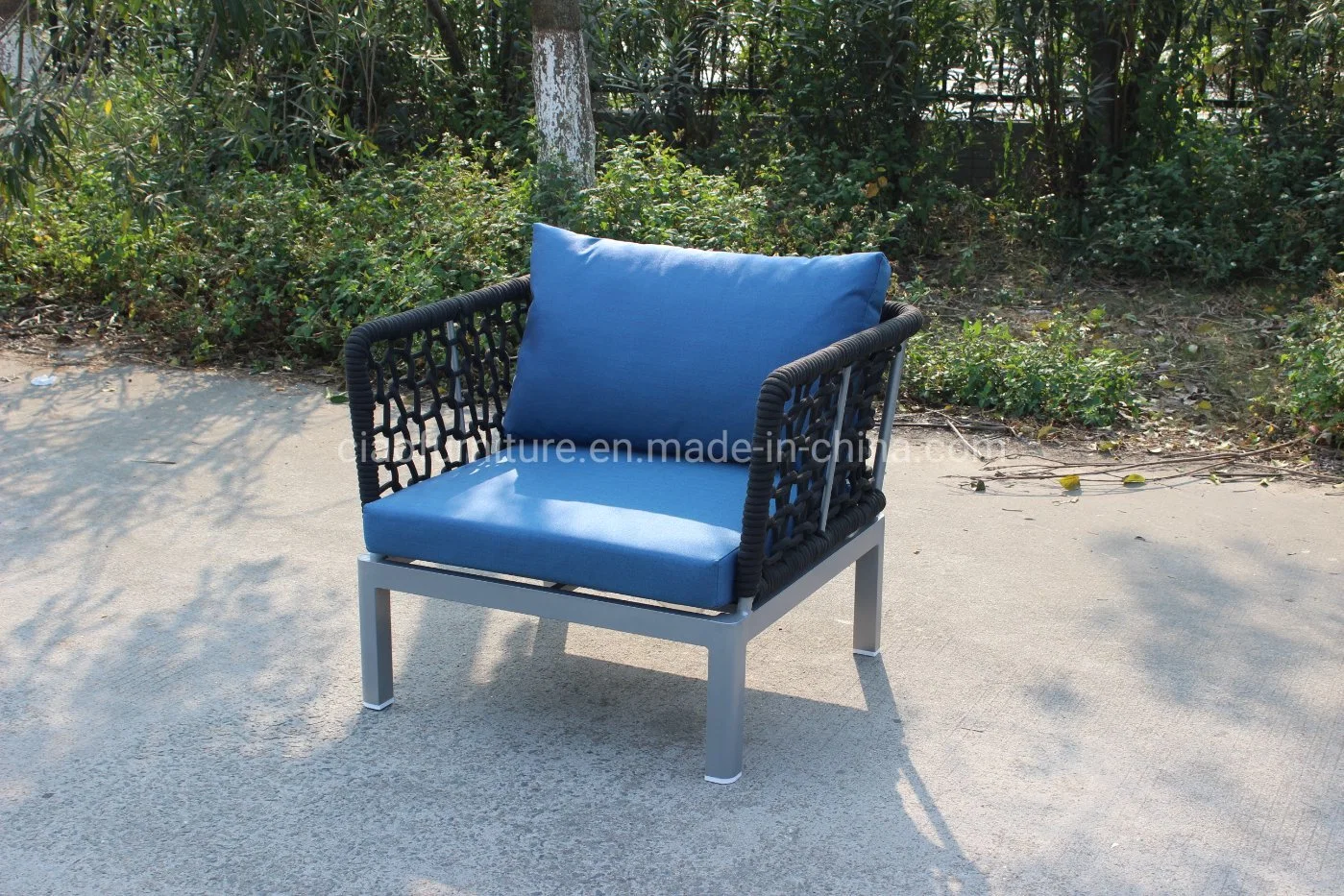 Aluminium Rope Weaving Popular Garden Sofa Set Outdoor Furniture with Cushion