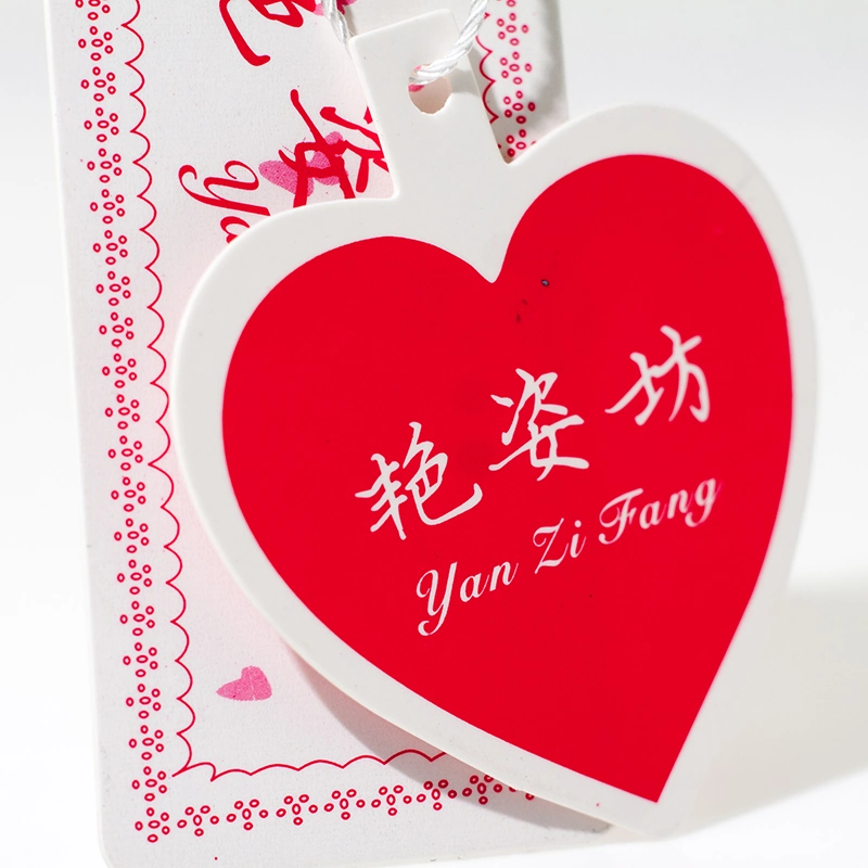 بيع الجملة ورقة شكل القلب مخصص ورقة سوينغ علامة Garment Hangtag