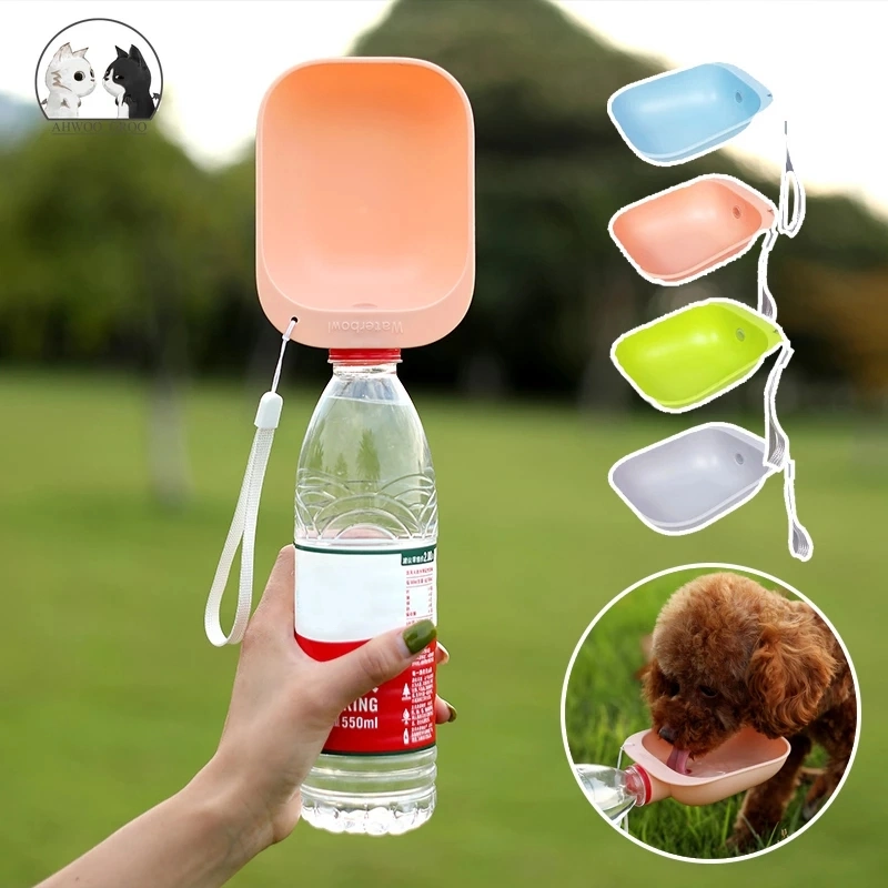 Pet Water Feeder Dog Outdoor Water Bowl Convenient with Mineral Water Bottle Water Feeder Cat Water Bowl Kettle