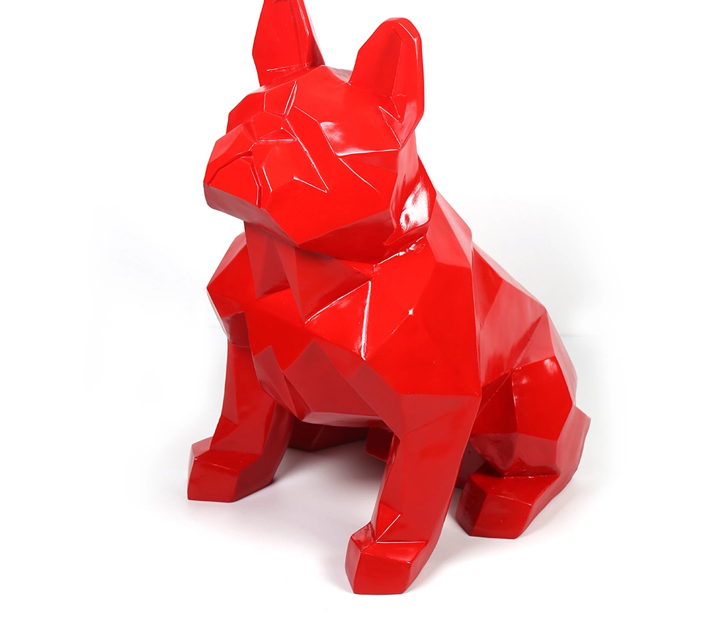 Polyrésine unique Rouge ou couleur personnalisée Grande taille intérieur et Extérieur en Fiberglass chien décoration maison Bully américain