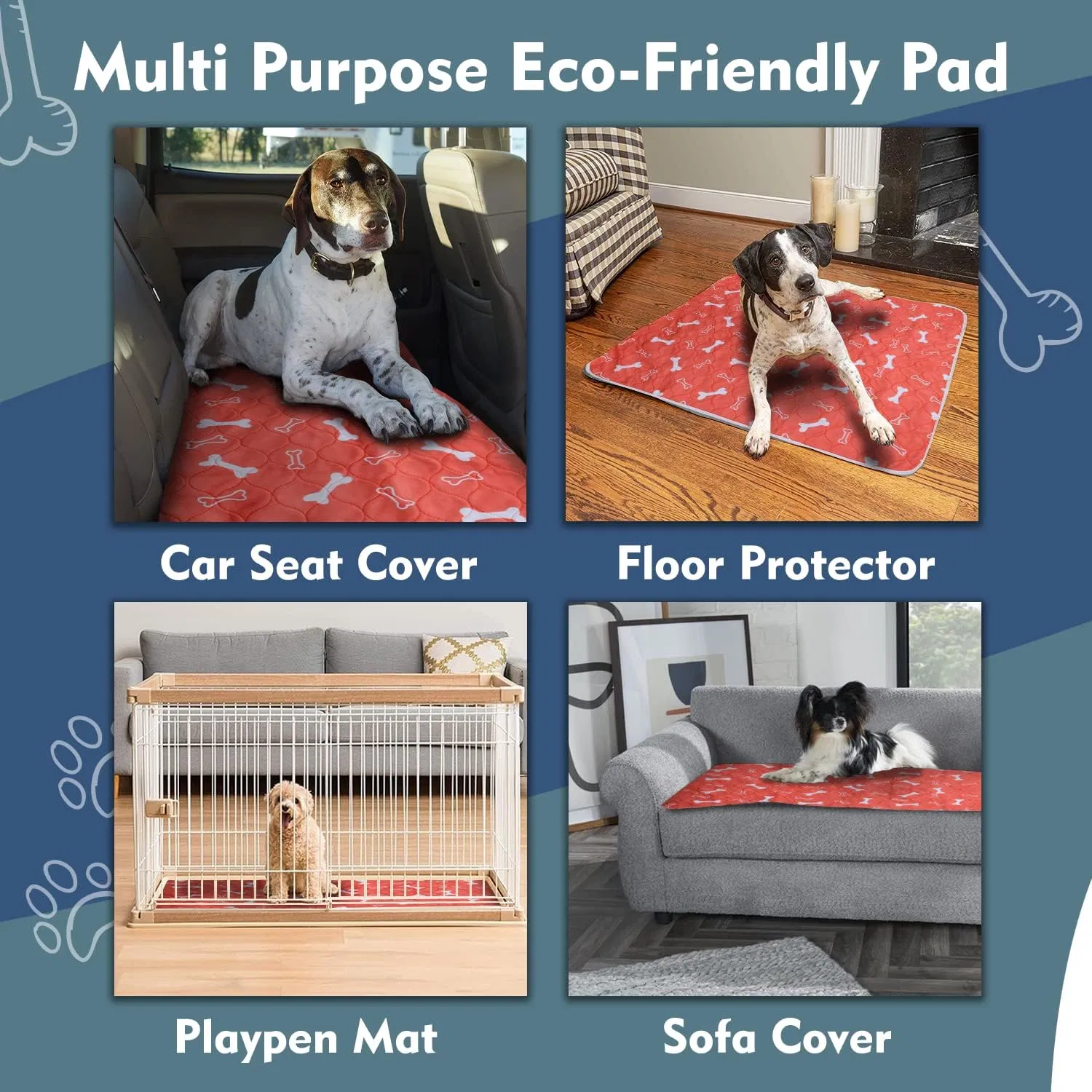 Chien réutilisables pipi Pads - Plaquettes de pot pour les chiens lavable