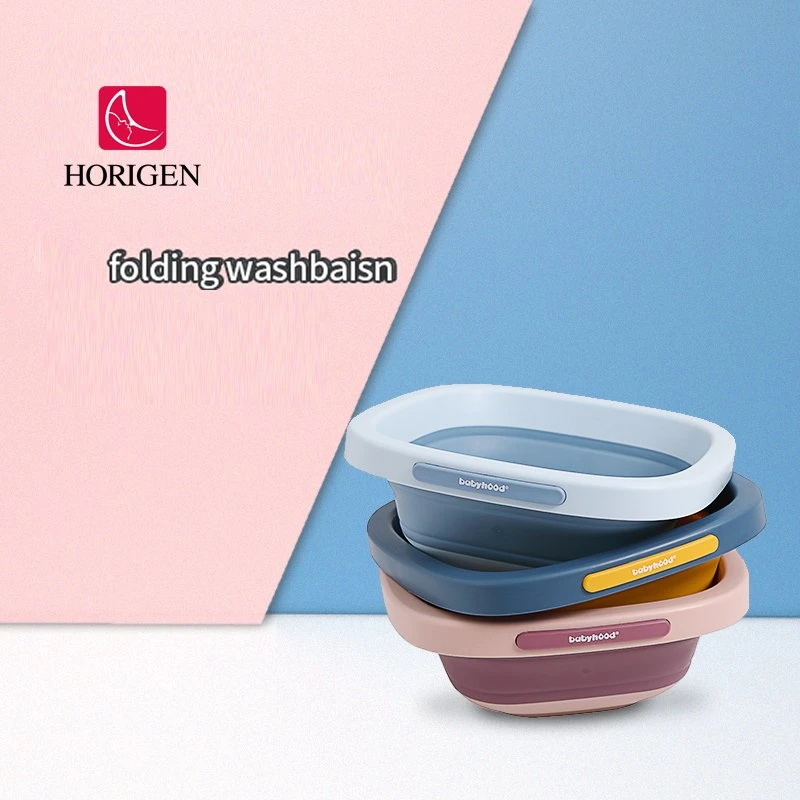 Factory Wholesale Household Washbasin Folding Silicone Plastic Portable Compression Storage Infant Washbasin