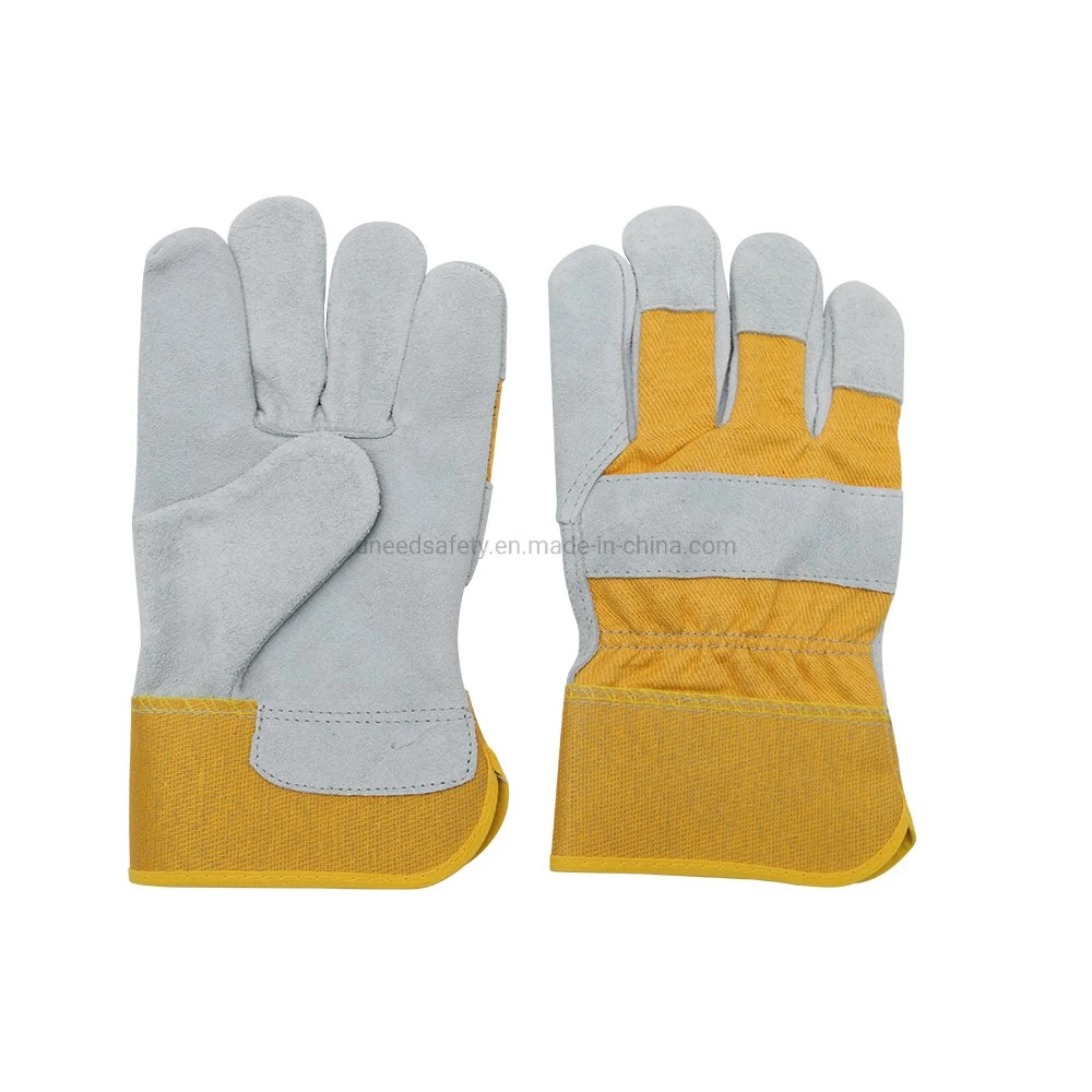 Hand Protect Welding Work Insulated Cow Split Leather Labor Safety Gloves Made in China for Work