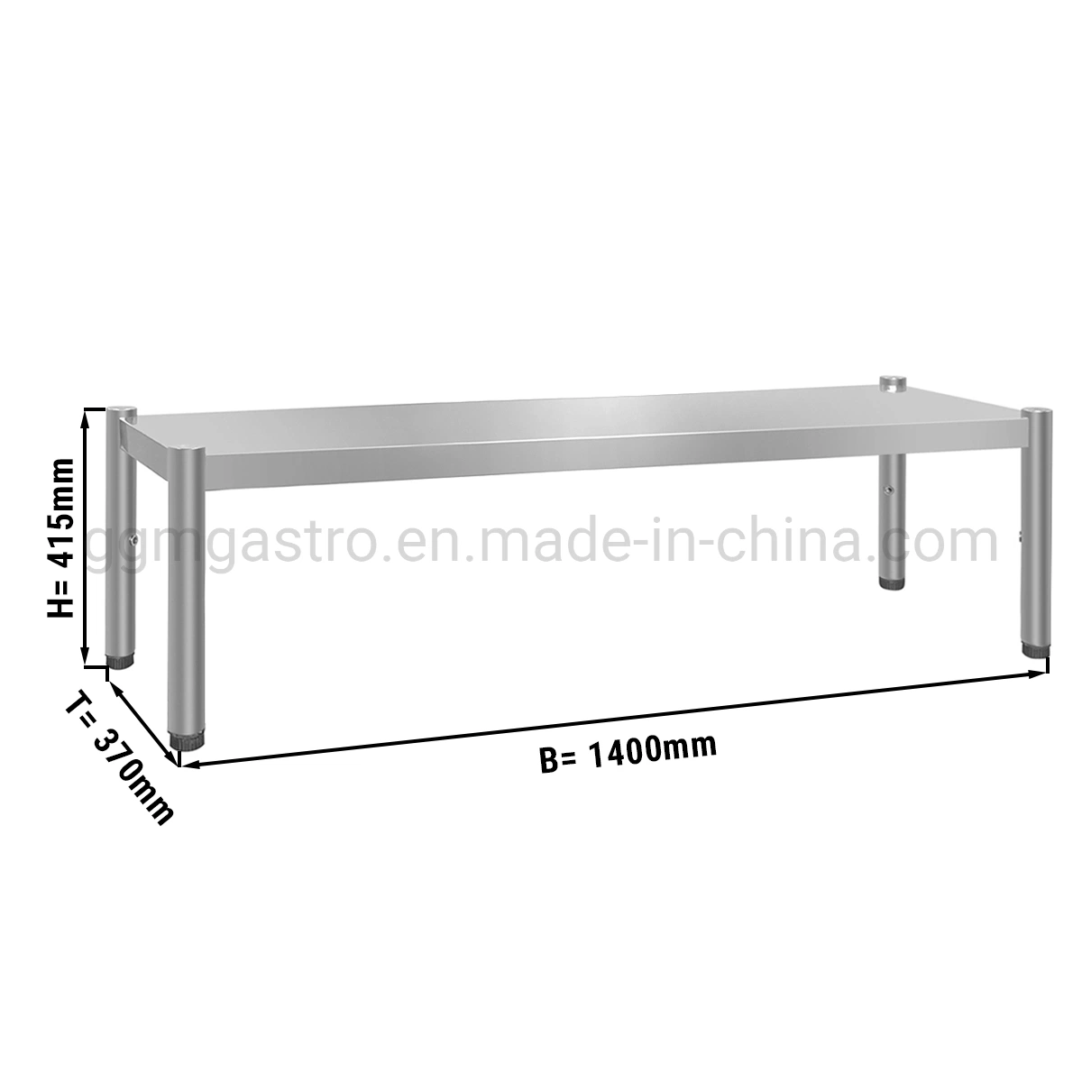 Meubles de cuisine commerciale OEM Table de cuisine en acier inoxydable étagère supérieure