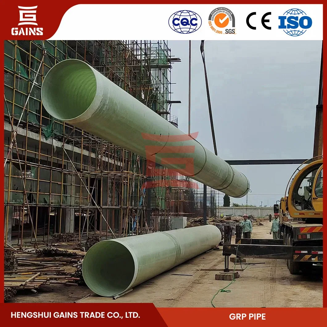 Gains GRP Pipe 350mm Suppliers High Pressure Fiberglass Pipe 2000mm China Styrene Fiberglass Chemical Pipe