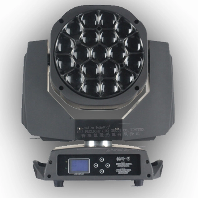 Gbr Beam+Wash +Fx 4in1 19PCS 15W Big Bee Eyes Beam LED Moving Head Zoom