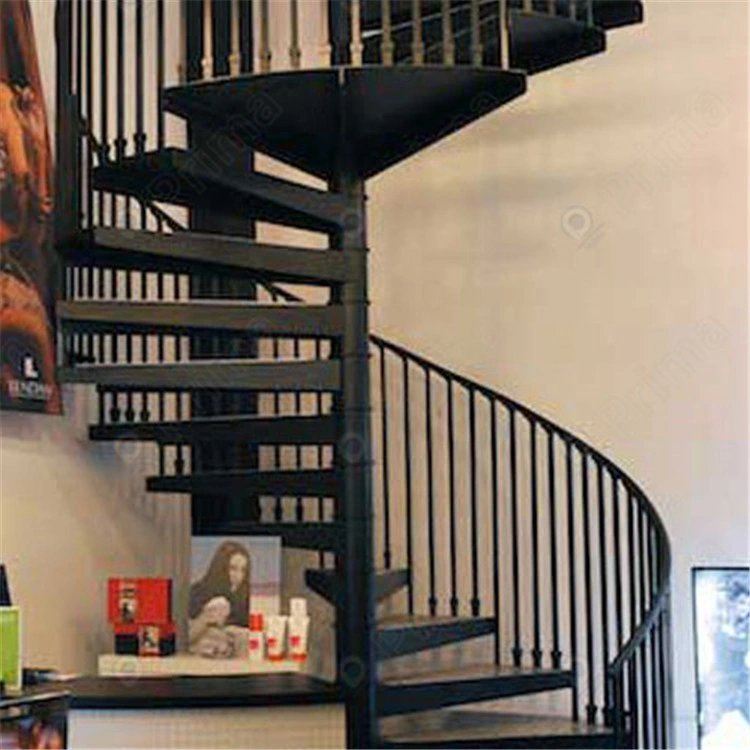 Decorative Spiral Staircase with Tempered Glass Handrail