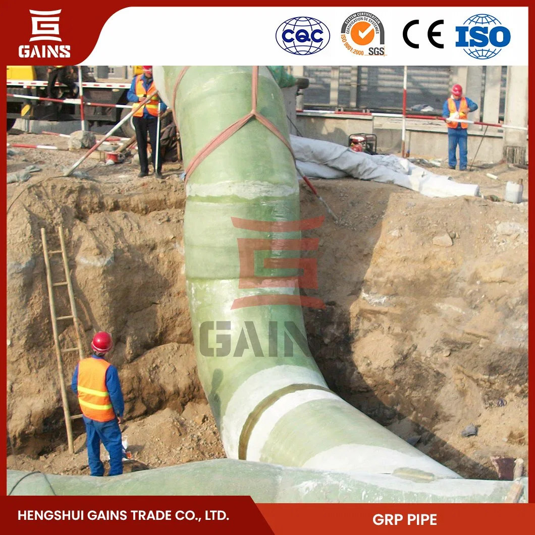 Gains FRP Round Rectangular Pipe Suppliers FRP Pipeline China GRP Glass Reinforced Plastic Mortar Pipe