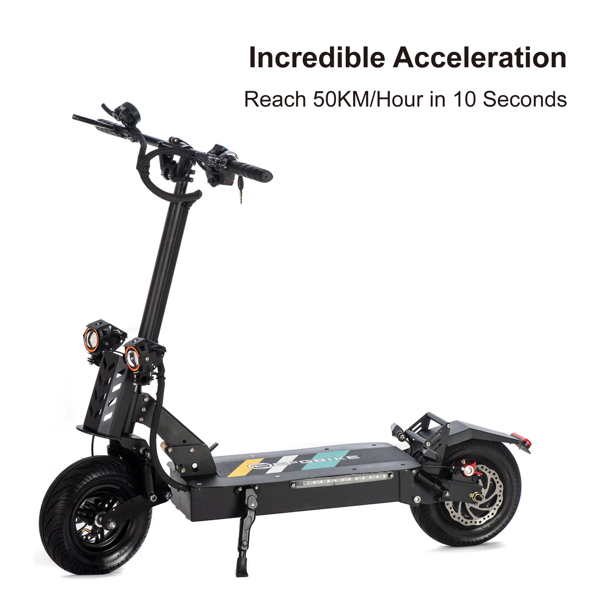 12 Inch 1600W Rechargeable Motorized Electric Scooter for Adults 37 Mph with 60V 16ah