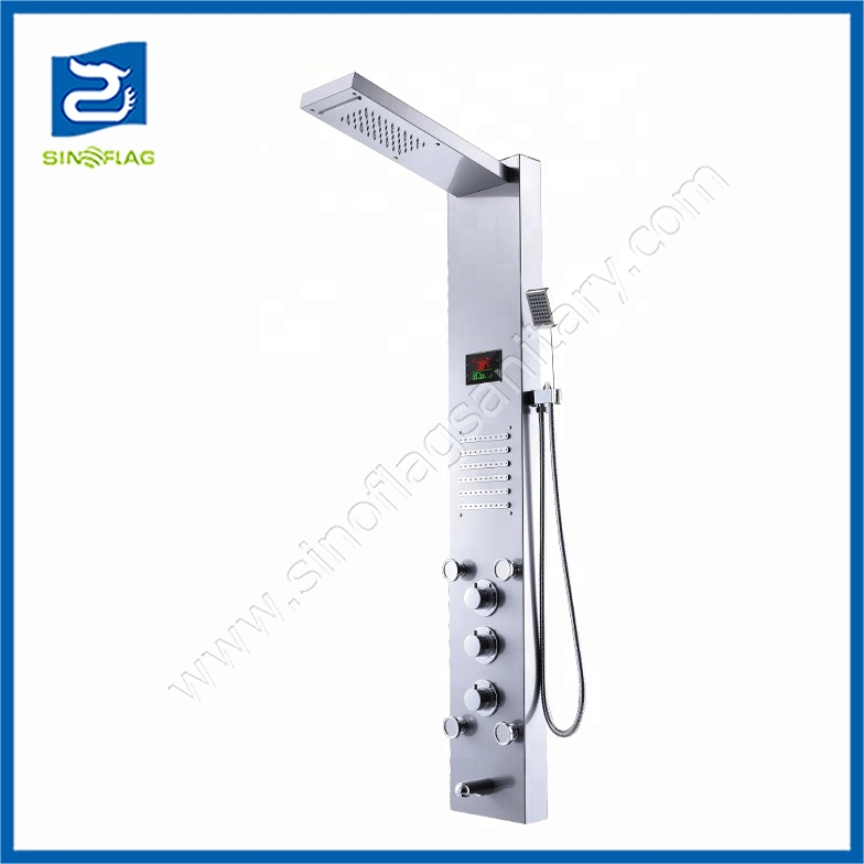 LED Digital Temperature Display Ss Shower Column Panel