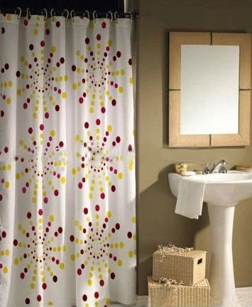 Print PEVA Plastic Bath Shower Curtain