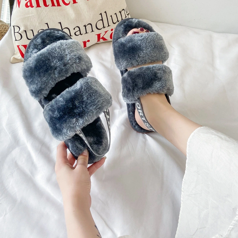 Happy Slides New Design Wholesale/Supplier LV Shoes Real fur Slides Chaussons produits d'hiver