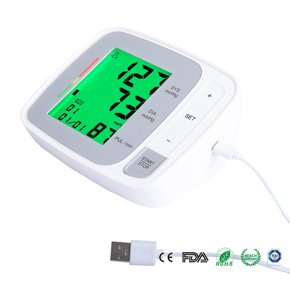 Partie supérieure du bras sphygmomanomètre Moniteur de pression sanguine numérique électronique pour l'Hospital Medical et de la maison avec la CE de la certification ISO