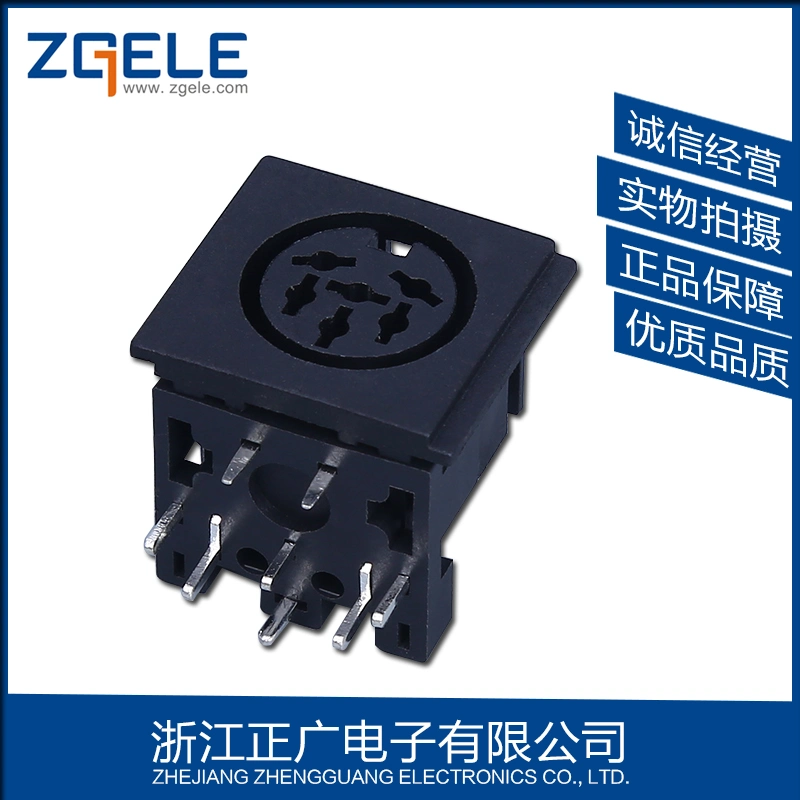 DIN Terminal 6-Pin Pin Connector Ds-6-102 High Temperature Power Socket 6-Pin Connector