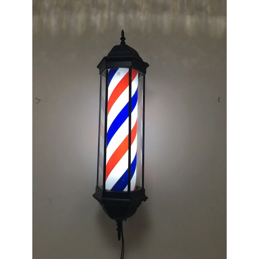 Vintage Cabeleireiro Assinar Barbeiro lâmpadas de luz LED branca vermelha luz azul