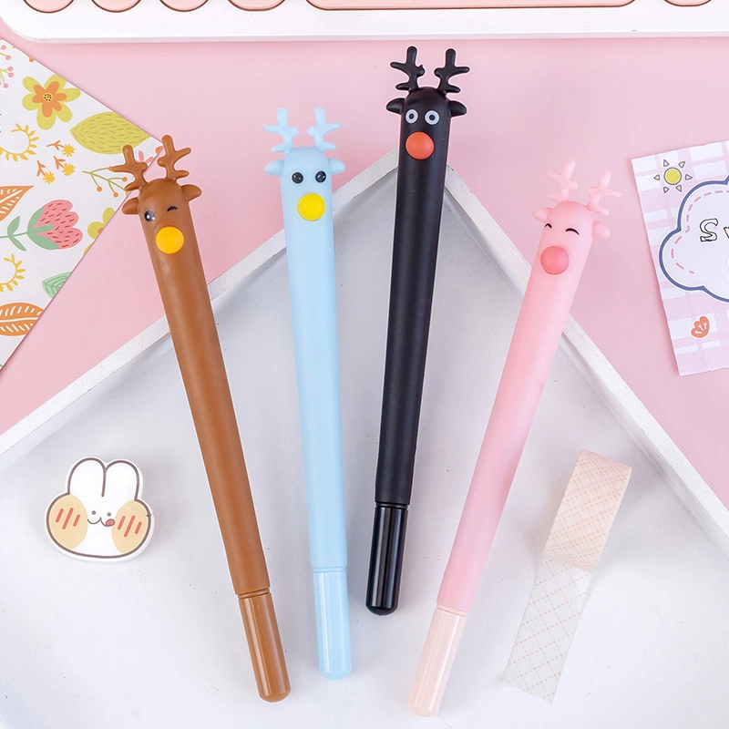 Christmas Gift Creative Reindeer Neutral Pen Black 0.38mm Neutral Pen